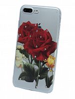 Купить Чехол-накладка для iPhone 7/8 Plus FASHION TPU стразы Роза красная оптом, в розницу в ОРЦ Компаньон