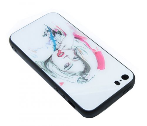 Чехол-накладка для iPhone 7/8/SE LOVELY GLASS TPU девушка коробка - фото фото 3