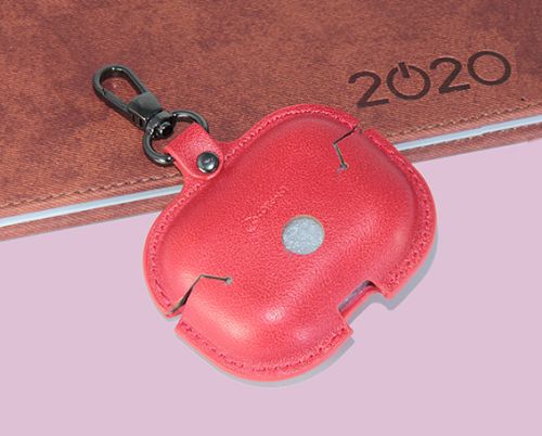 Чехол для наушников Airpods Pro Leather Кнопка красный оптом, в розницу Центр Компаньон фото 2