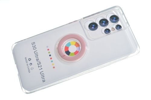 Чехол-накладка для Samsung G998F S21 Ultra NEW RING TPU розовый оптом, в розницу Центр Компаньон фото 3
