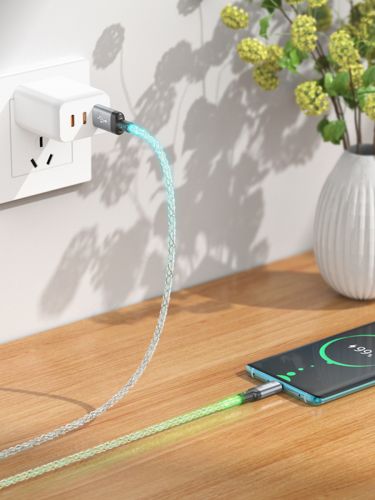 Кабель USB Type-C HOCO U112 Shine 3.0A 1.2м серый - оптовая продажа фото 4 Кабель USB Type-C HOCO U112 Shine 3.0A 1.2м серый - фото фото 4