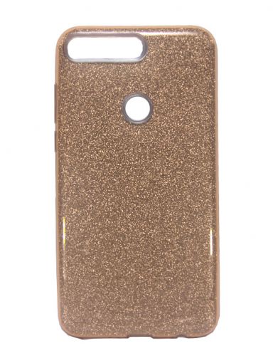 Чехол-накладка для HUAWEI Honor 7C Pro/Y7 Prime 2018 JZZS Shinny 3в1 TPU золото - фото