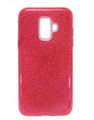 Чехол-накладка для Samsung A605 A6+ 2018 JZZS Shinny 3в1 TPU красная - фото