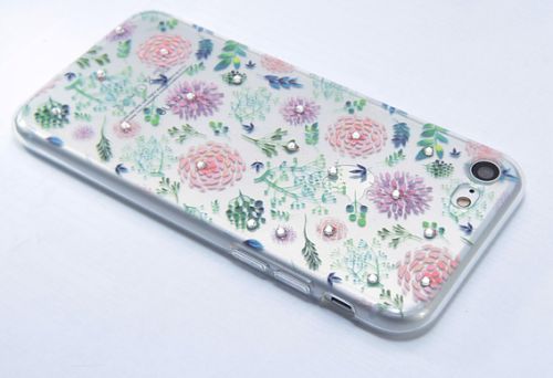 Чехол-накладка для iPhone 7/8/SE FASHION TPU стразы Полевые цветы вид 2 оптом, в розницу Центр Компаньон фото 3
