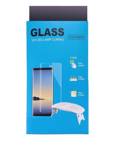 Защитное стекло для Samsung N960 Note 9 3D CURVED УФ/UV Лампа коробка прозрачный оптом, в розницу Центр Компаньон фото 3
