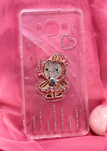 Чехол-накладка для SAMSUNG J710 YOUNICOU стразы кольцо Kitty PC+TPU - фото