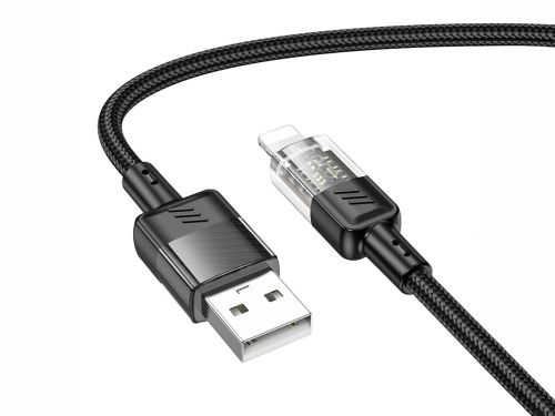 Кабель USB Lightning 8Pin HOCO U129 Spirit 3.0A 1.2м черный - фото фото 2