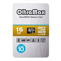 Карта памяти MicroSD 16 Gb Класс 10 OltraMax адаптер - фото