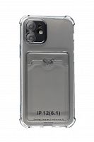Чехол-накладка для iPhone 12 VEGLAS Air Pocket черно-прозрачный - фото