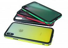Чехол-накладка для iPhone XS Max GRADIENT TPU+Glass желтый - фото