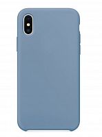 Чехол-накладка для iPhone X/XS SILICONE CASE сиренево-голубой (5) - фото