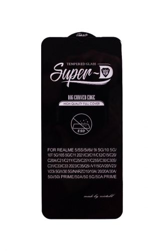 Защитное стекло для REALME 5/C11/C21Y/C25S/C30/C33/C35/C51 Mietubl Super-D пакет черный - фото