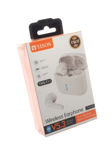 Беспроводные наушники YISON TWS-T11 белые - оптовая продажа фото 5 Беспроводные наушники YISON TWS-T11 белые - фото фото 5