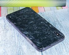 Чехол-накладка для iPhone XS Max SPANGLES GLASS TPU черный																														 - фото