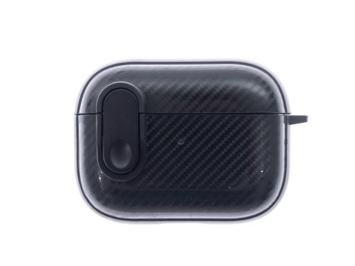 Чехол для наушников Airpods Pro 2 Carbon fiber черный - фото