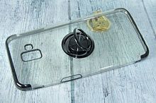 Чехол-накладка для Samsung J610F J6+ 2018 ELECTROPLATED TPU КОЛЬЦО черный - фото