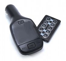 FM трансм с дисп и пульт+MP3 ST708D+USB черный - фото