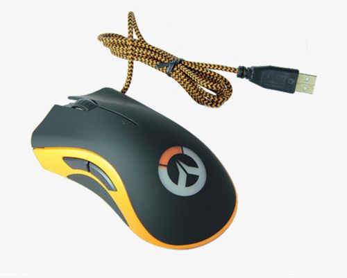 Проводная мышь RAZER LED черно-оранжевая - оптовая продажа Проводная мышь RAZER LED черно-оранжевая - фото