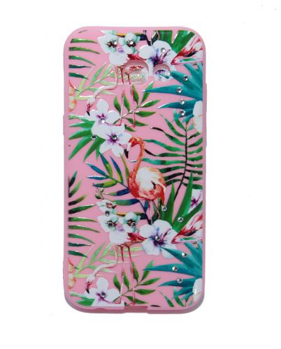 Чехол-накладка для Samsung A520F FASHION Розовое TPU стразы Вид 5 - фото