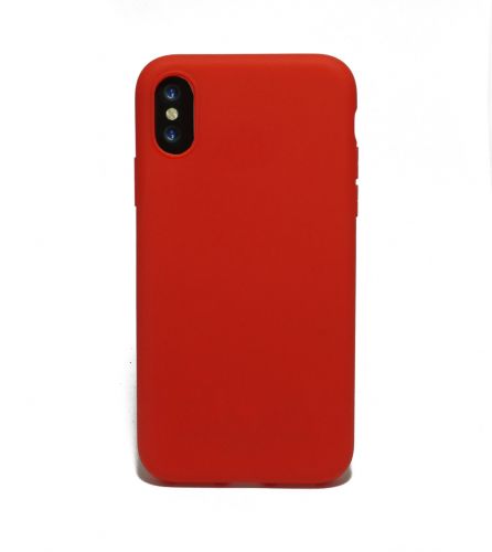 Чехол-накладка для iPhone X/XS LATEX красный - фото