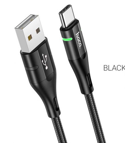 Кабель USB Type-C HOCO U93 Shadow 2.4A 1.2м черный - оптовая продажа фото 2 Кабель USB Type-C HOCO U93 Shadow 2.4A 1.2м черный - фото фото 2