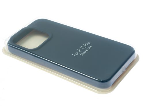 Чехол-накладка для iPhone 15 Pro SILICONE CASE закрытый темно-синий (8) оптом, в розницу Центр Компаньон фото 2
