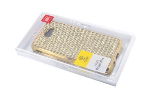 Чехол-накладка для Samsung G570 J5 Prime C-CASE стразы РАМКА TPU золото - фото фото 3