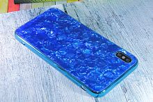 Купить Чехол-накладка для iPhone X/XS SPANGLES GLASS TPU синий																														 оптом, в розницу в ОРЦ Компаньон