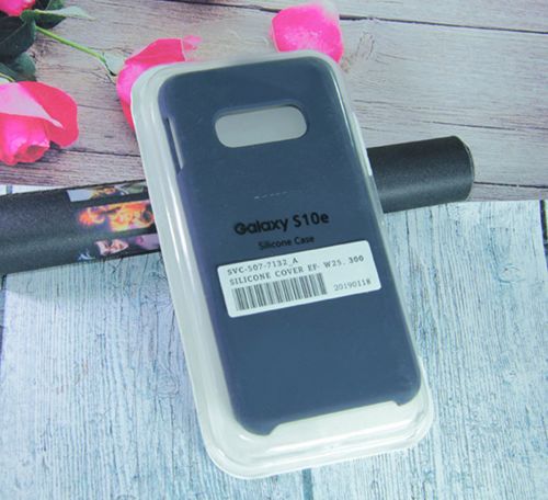 Чехол-накладка для Samsung G970 S10 E SILICONE CASE темно-синий - фото