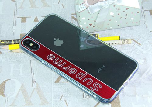 Чехол-накладка для iPhone X/XS SUPERME TPU красный  оптом, в розницу Центр Компаньон