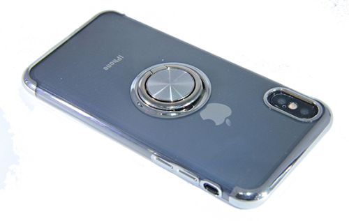 Чехол-накладка для iPhone X/XS ELECTROPLATED TPU КОЛЬЦО серебро оптом, в розницу Центр Компаньон