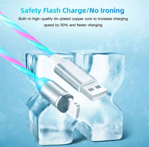 Кабель USB Lightning 8Pin X-Cable Магнитный Светящийся 1м белый  оптом, в розницу Центр Компаньон фото 4