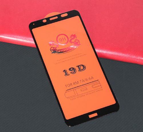 Защитное стекло для XIAOMI Redmi 7A 19D FULL GLUE пакет черный - фото