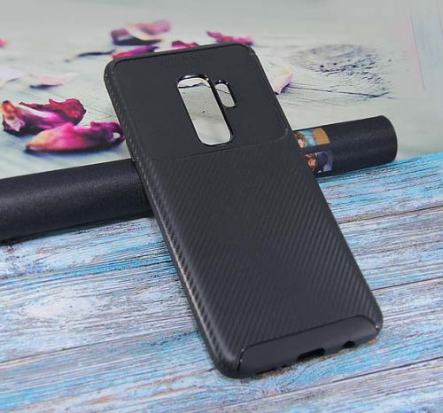 Чехол-накладка для Samsung G965F S9 Plus BECATION BEETLES CARBON TPU ANTISHOCK черный - фото