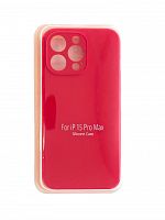 Чехол-накладка для iPhone 15 Pro Max VEGLAS SILICONE CASE Защита камеры красная (14) - фото