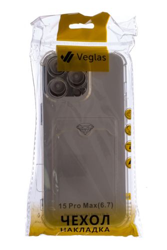 Чехол-накладка для iPhone 15 Pro Max VEGLAS Air Pocket прозрачный оптом, в розницу Центр Компаньон фото 4