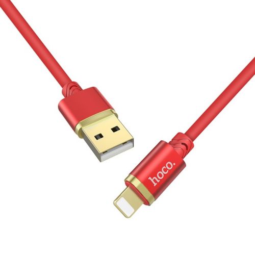 Кабель USB Lightning 8Pin HOCO U45 Gold collar 1м красный - фото