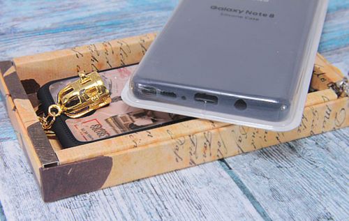 Чехол-накладка для Samsung N950F Note 8 SILICONE CASE закрытый темно-синий - фото фото 2
