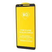 Защитное стекло для Samsung A013F A01 Core/M01 Core FULL GLUE (желтая основа) картон черный - фото