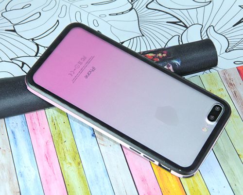 Чехол-накладка для iPhone 7/8 Plus GRADIENT TPU+Glass розовый  оптом, в розницу Центр Компаньон фото 3