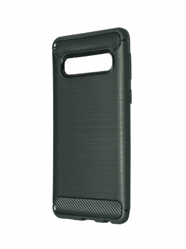 Чехол-накладка для Samsung G973F S10 BECATION CARBON FIBER TPU ANTISHOCK черный - фото