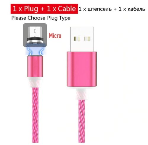 Кабель USB-Micro USB X-Cable Магнитный Светящийся 1м красный  оптом, в розницу Центр Компаньон фото 2
