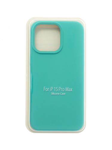Чехол-накладка для iPhone 15 Pro Max SILICONE CASE закрытый бирюзовый (21) оптом, в розницу Центр Компаньон