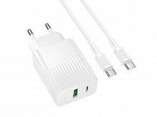СЗУ Type-C BOROFONE BAS76A Source 1USB 3A PD30W QC3.0 кабель Type-C белый - фото