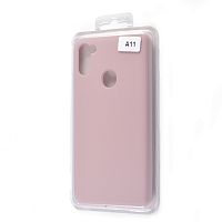 Чехол-накладка для Samsung A115F A11 VEGLAS SILICONE CASE закрытый светло-розовый (18) - фото