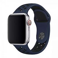 Купить Ремешок для Apple Watch Sport Отверстия 38/40/41mm темно-синий-черный оптом, в розницу в ОРЦ Компаньон