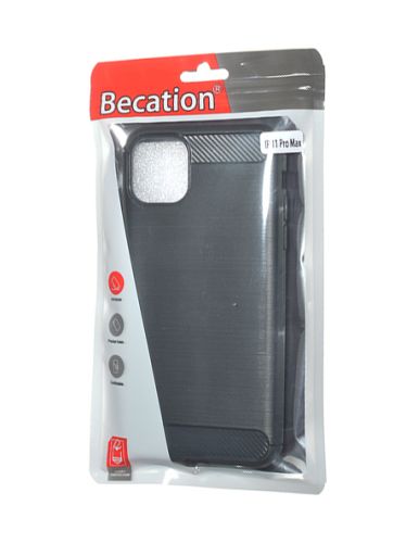 Чехол-накладка для iPhone 11 Pro Max BECATION CARBON FIBER TPU ANTISHOCK черный оптом, в розницу Центр Компаньон фото 3