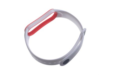 Ремешок для Xiaomi Band 5/6 Sport бело-красный оптом, в розницу Центр Компаньон фото 2