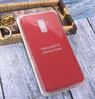 Чехол-накладка для Samsung J810F J8 2018 SILICONE CASE закрытый красный - фото