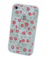 Чехол-накладка для iPhone 4/4S FASHION TPU стразы Полевые цветы вид 1 - фото
